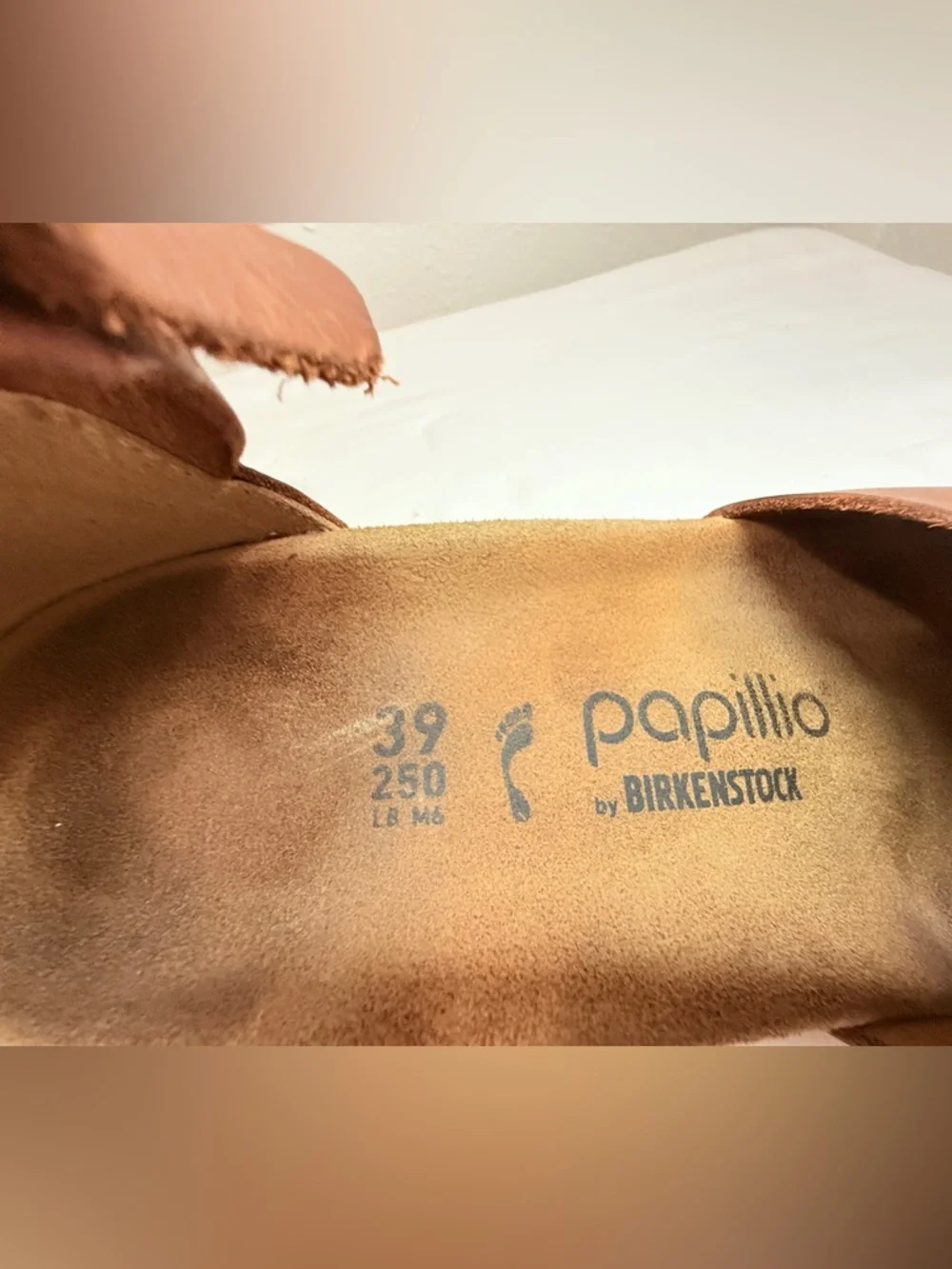 Papillio Birkenstock Cognac Leather Mary Jane Wedge Comfort Shoes 39 - Picture 16 of 16